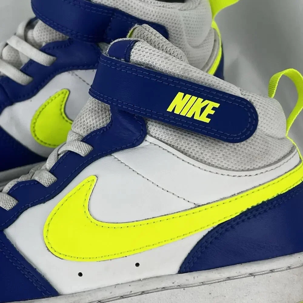 Nike Court Borough Mid 2 Kids Sneakers Blue Volt White Size 3Y HJ9243-488